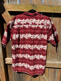 Roundtree & Yorke Hawaiian Hibiscus Tropical Button Front Shirt Size L Cotton