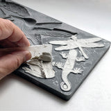 Iron Orchid Designs IOD Dewdrop Pond Mould 6” x 10” Hummingbird Toad Dragonfly Snail Salamander Turtle