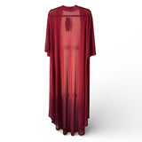 Crazy Train Short to Long Duster Kimono Sheer Burgundy 3/4 Sleeves One Size New