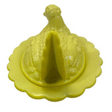 Hen On Nest Dandelion Glass 7” Mosser New Vintage Farmhouse Style Candy Dish Partially Glows