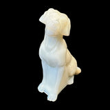 Mosser Labrador Art Glass White Lab Dog Figurine Paperweight USA New Hunt Pet