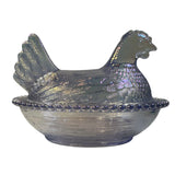 Rose’s Closet Pale Purple Carnival Glass Hen on Nest 3 1/2” tall 4 3/4” long New Chicken