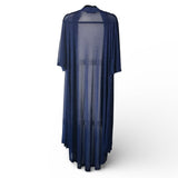 Crazy Train Blue Heather Sheer Duster 3/4 Sleeves New