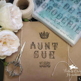 Iron Orchid Designs IOD Dessins de Broderick Labels 6” x 6” Stamp Squares Letters Alphabet Frames