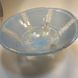 Art Deco Blue Glass Ceiling Light Frosted Shade 1940s Vintage Cottagecore 10.25”