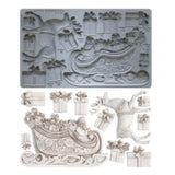 Iron Orchid Designs IOD Santa’s Sleigh Mould 6” x 10” Christmas Holiday Reindeer Gifts