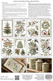 Iron Orchid Designs IOD Winter’s Calling Transfer Pad, 8 Pages 8” x 12” Tree Bird Month