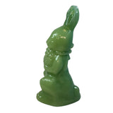 Mosser Standing Bunny with Basket of Flowers Jadeite Green 5” tall USA New Easter Spring Garden