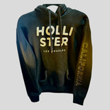 Mens Hollister Pullover Hoodie S Black California Appliqué Front Skater Outdoor