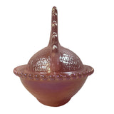 Rose’s Closet Pink Carnival Glass Hen on Nest 3 1/2” tall 4 3/4” long New Chicken