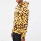 J-America Adult Tri-Blend Hooded Fleece Leopard Hoodie Pouch Pocket L