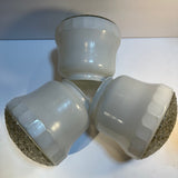 3 Ceiling Light Shades Milk Glass Clear Prismatic Star Vintage Art Deco MCM 5.5”