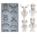 Iron Orchid Designs IOD Invitation Only Mould 6” x 10” Mold Cat Dog Deer Fox