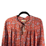 Natural Life Dara Long Sleeve Floral  Over Size Maxi Dress Boho Peasant Size L