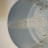 Art Deco Blue Glass Ceiling Light Frosted Shade 1940s Vintage Cottagecore 10.25”