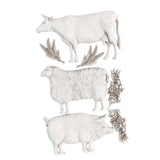 Iron Orchid Designs IOD Village Market Mould 6 x 10” Cow Sheep Pig