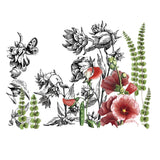 Iron Orchid Designs IOD Midnight Garden Rub On Transfer Pad, 4 Pages, 12” x 16”