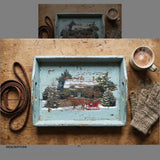 Iron Orchid Designs A Cotswold Christmas IOD 8 Page Transfer Pad 8” x 12”  English Houses Wreath Sheep Cow Dog Christmas Holiday