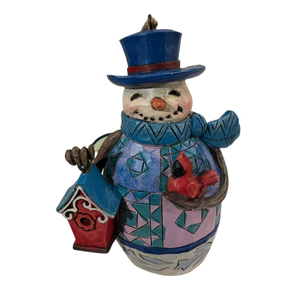 Jim Shore Snowman Birdhouse Cardinal Christmas Ornament