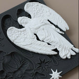 Iron Orchid Designs IOD Silent Night 6” x 10” Mould Holy Family Shepherds Angel Mold New
