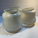 3 Ceiling Light Shades Milk Glass Clear Prismatic Star Vintage Art Deco MCM 5.5”