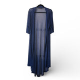 Crazy Train Blue Heather Sheer Duster 3/4 Sleeves New