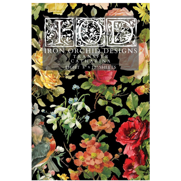 Iron Orchid Designs Catharina Rub On Transfer Pad, 8 Pages, 8” x 12”