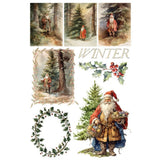 Iron Orchid Designs Santa's Hollow Rub On Transfer Pad, 8 Pages, 8” x 12”.  Limited Edition