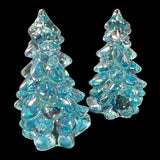 Pair Mosser Glass Trees Buffett Blue Carnival 2.75” USA New