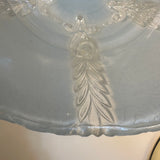 Art Deco Blue Glass Ceiling Light Frosted Shade 1940s Vintage Cottagecore 10.25”
