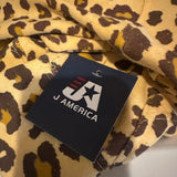 J-America Adult Tri-Blend Hooded Fleece Leopard Hoodie Pouch Pocket L