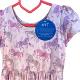Charlie’s Project Twirl Dress Unicorns Purple Pink Size 3/4 Pockets New