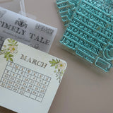 Iron Orchid Designs IOD Stamp Set A Timely Tale 6” x 6” 4 Sheets Week Days Months Numbers New