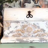 Iron Orchid Designs IOD Primitive Mould Mold 6” x 10” Bird Rabbit Flowers Leaves