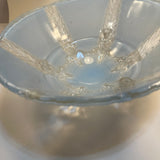 Art Deco Blue Glass Ceiling Light Frosted Shade 1940s Vintage Cottagecore 10.25”