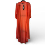 Crazy Train Short to Long Duster Kimono Sheer Coral Melon Sleeves One Size New