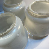 3 Ceiling Light Shades Milk Glass Clear Prismatic Star Vintage Art Deco MCM 5.5”