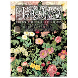 Iron Orchid Designs Rose Botanical Rub On Transfer, 8 Page Pad, 12” x 16”
