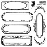 Iron Orchid Designs IOD Apothecary Labels 6” x 6” Stamp Squares Letters Alphabet Frames