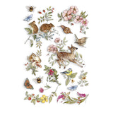 Iron Orchid Designs IOD The Bramblewood Diaries Transfer Pad, 8 Pages 8” x 12” Months Birds Deer
