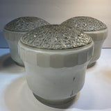 3 Ceiling Light Shades Milk Glass Clear Prismatic Star Vintage Art Deco MCM 5.5”