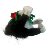Annalee Christmas Cat Kitty Tuxedo Black White 5.5” Holiday Santa Hat Scarf New