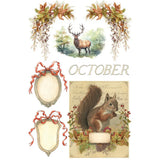 Iron Orchid Designs Santa's Hollow Rub On Transfer Pad, 8 Pages, 8” x 12”.  Limited Edition