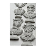 Iron Orchid Designs IOD Invitation Only Mould 6” x 10” Mold Cat Dog Deer Fox