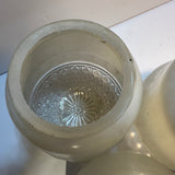 3 Ceiling Light Shades Milk Glass Clear Prismatic Star Vintage Art Deco MCM 5.5”