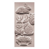 Iron Orchid Designs IOD Les Lapins 6 x 10” Mould™ Rabbit Bunny Easter Garden