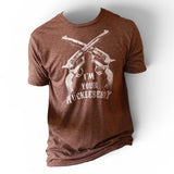 I'm Your Huckleberry T Shirt Doc Holiday Tombstone Unisex Heather Brown