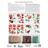 Iron Orchid Designs IOD Redoute II Rub On Transfer, 8 Page Pad, 12” x 16”