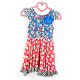 Twirl Dress Floral Kittens Cats Ruffles Pockets SleevelessNew