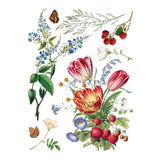 Iron Orchid Designs IOD Marche des Fleurs ™ Rub On Transfer Pad 8 Pages, 12” x 16”